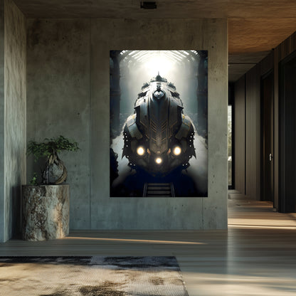 Diesel Train Poster – Chronos Magnus | Awe-Inspiring Wall Art for Sci-Fi & Fantasy Train Enthusiasts | Unique and Exclusive Artwork
