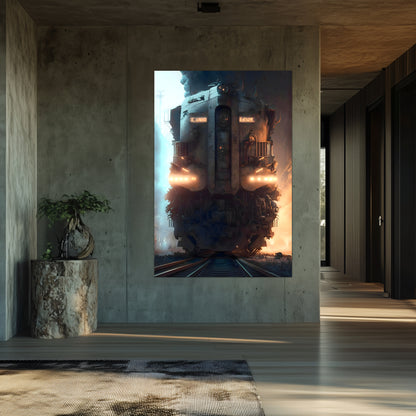 Diesel Train Poster – Warhound Mk IV | Awe-Inspiring Wall Art for Sci-Fi & Fantasy Train Enthusiasts | Unique and Exclusive Artwork