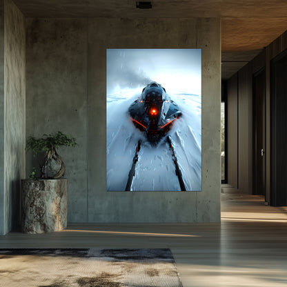 Cyberpunk Train Poster – The Demon's Dagger | Awe-Inspiring Wall Art for Sci-Fi & Fantasy Train Enthusiasts | Unique and Exclusive Artwork