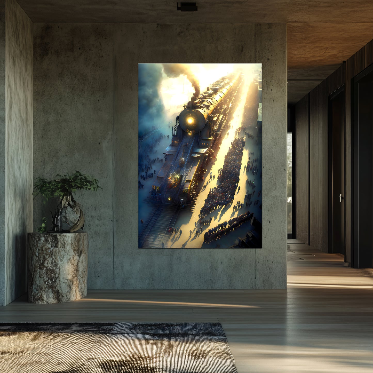 Steampunk Train Poster – Behemoth Boy | Awe-Inspiring Wall Art for Sci-Fi & Fantasy Train Enthusiasts | Unique and Exclusive Artwork