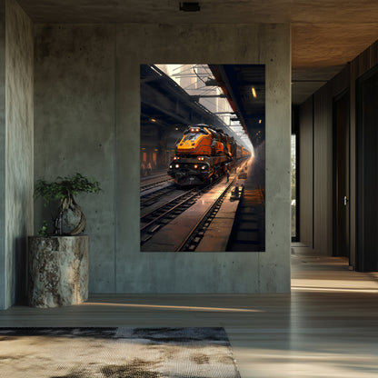 Diesel Train Poster – Blazerush Hauler | Awe-Inspiring Wall Art for Sci-Fi & Fantasy Train Enthusiasts | Unique and Exclusive Artwork