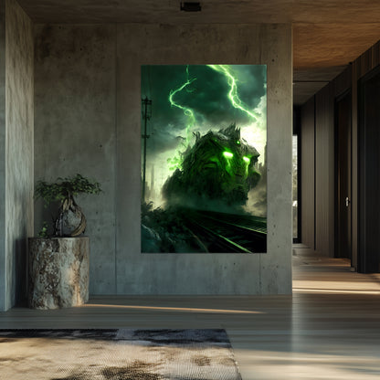 Zombie Train Poster – Wraithstorm Oppressor | Awe-Inspiring Wall Art for Sci-Fi & Fantasy Train Enthusiasts | Unique and Exclusive Artwork