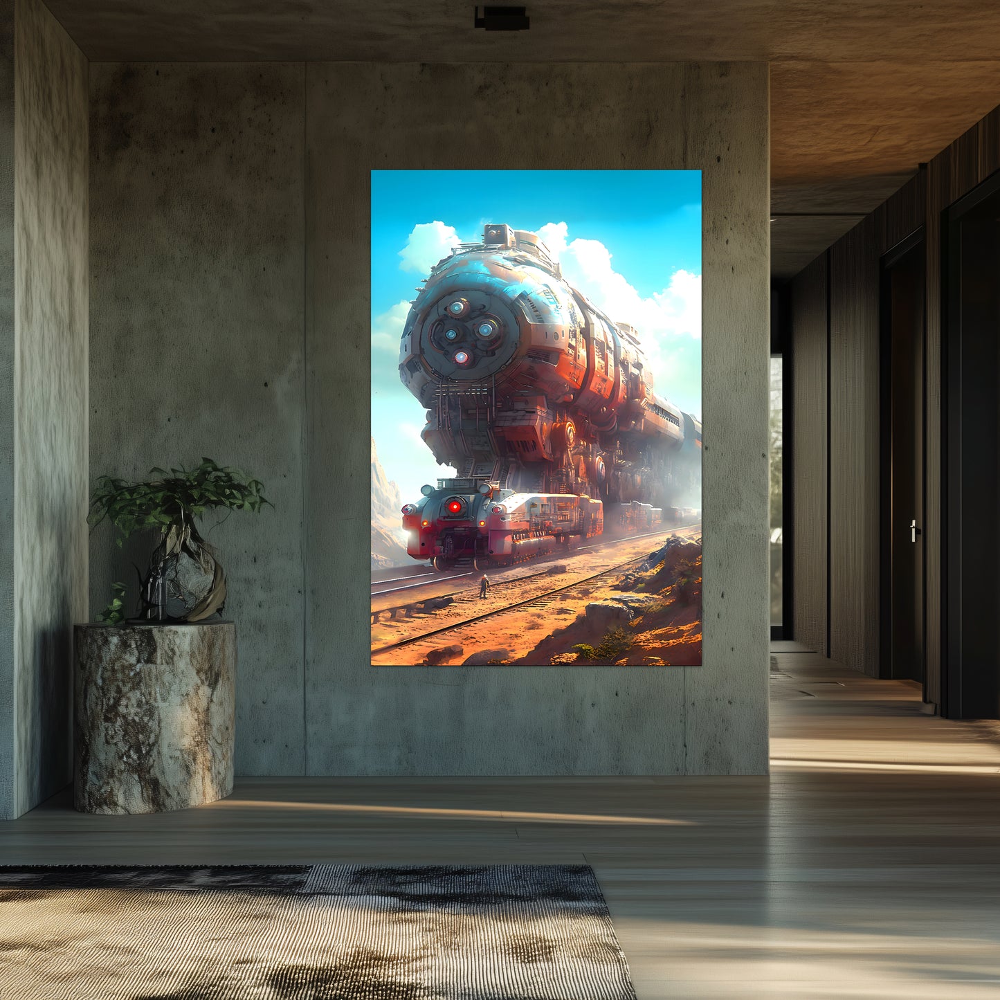 Post-Apocalyptic Train Poster – Arcanum Carrier | Awe-Inspiring Wall Art for Sci-Fi & Fantasy Train Enthusiasts | Unique and Exclusive Artwork