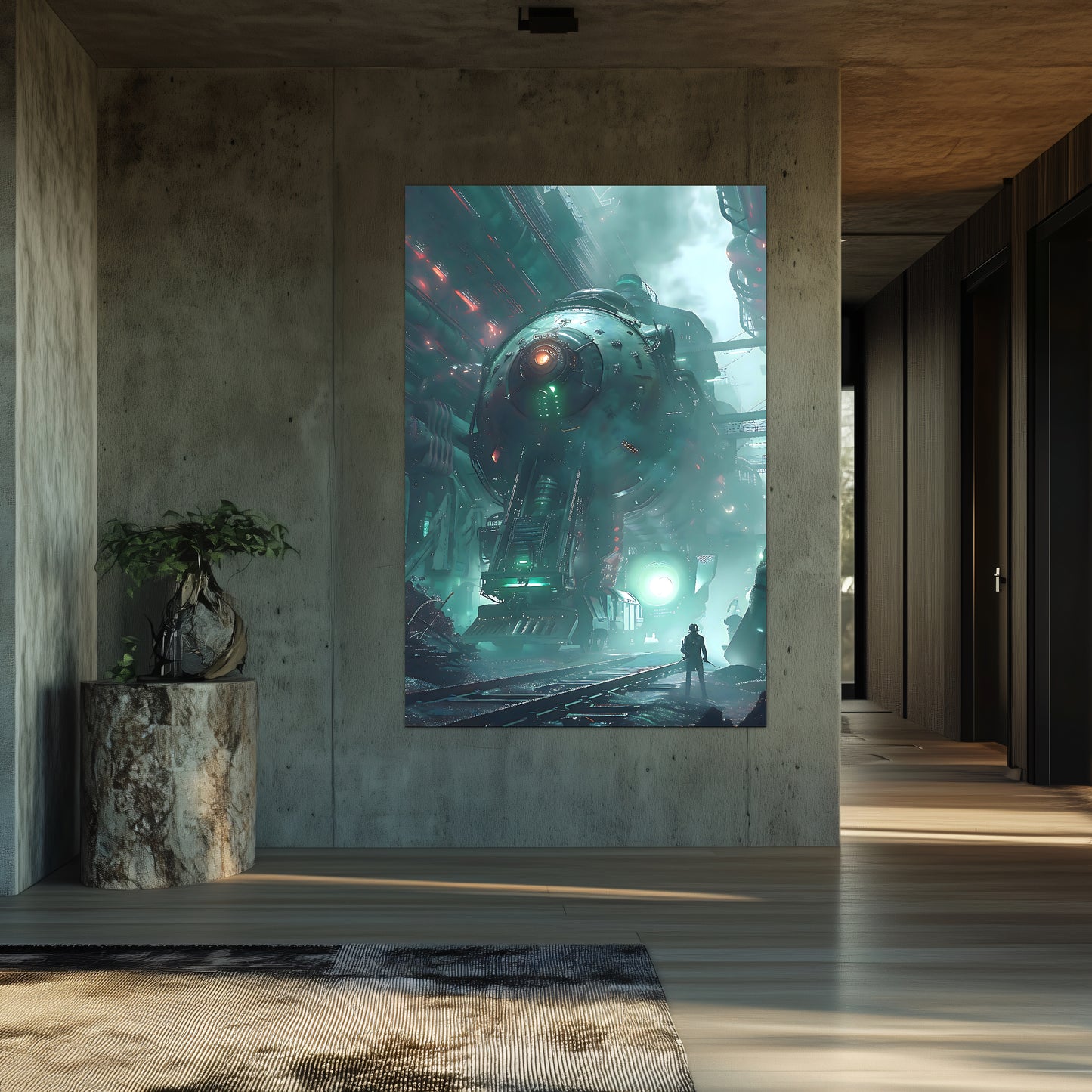 Cyberpunk Train Poster – Epitome One | Awe-Inspiring Wall Art for Sci-Fi & Fantasy Train Enthusiasts | Unique and Exclusive Artwork