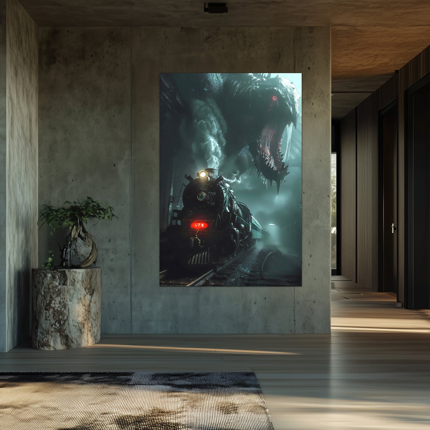 Fantasy Train Poster – Dragonbane Express | Awe-Inspiring Wall Art for Sci-Fi & Fantasy Train Enthusiasts | Unique and Exclusive Artwork