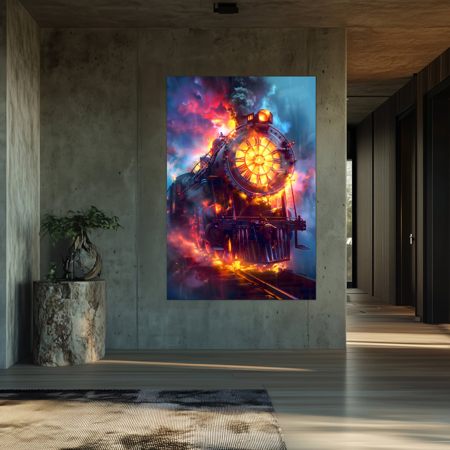 Steampunk Train Poster – Eternal Engine | Awe-Inspiring Wall Art for Sci-Fi & Fantasy Train Enthusiasts | Unique and Exclusive Artwork