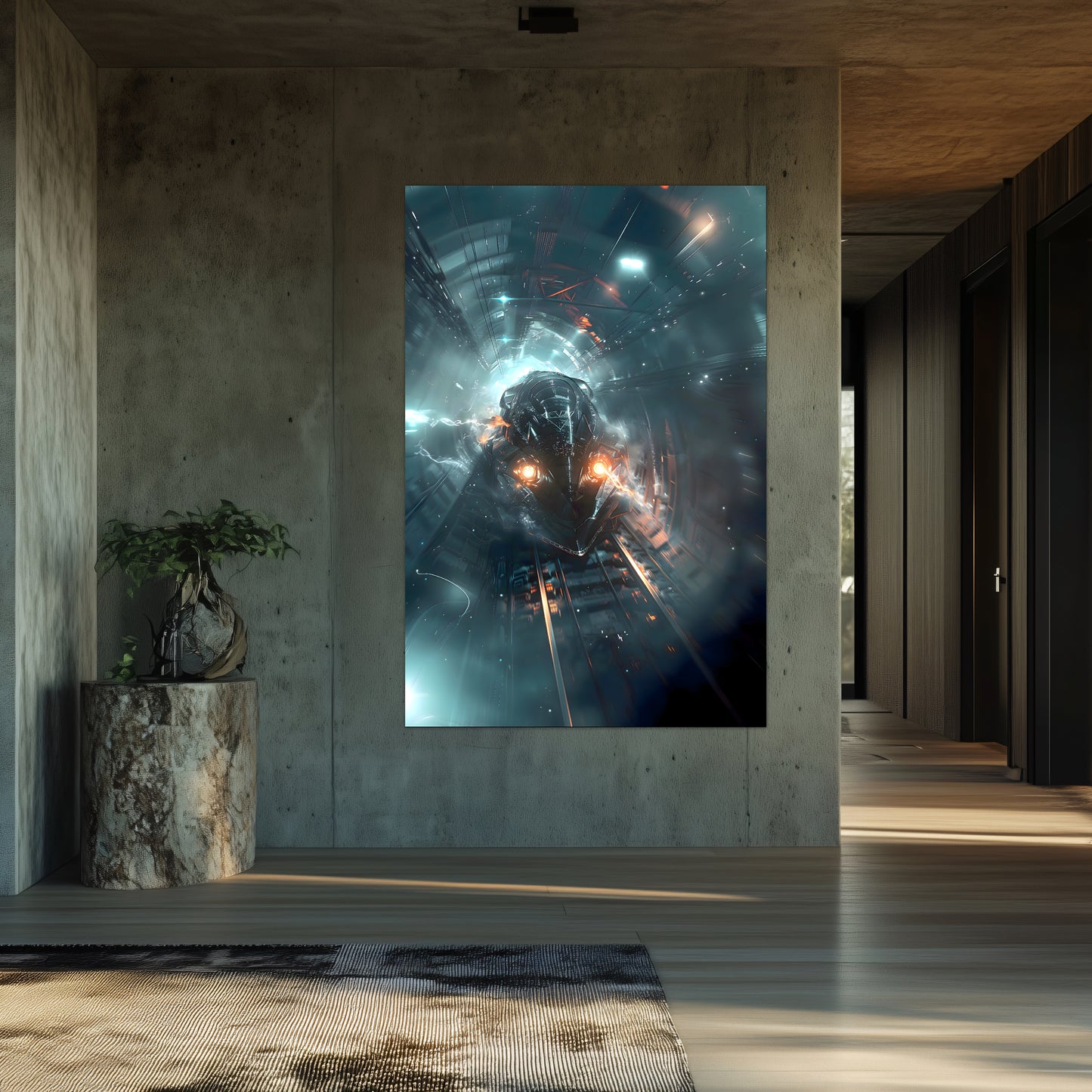 Cyberpunk Train Poster – Nightblade Crusader | Awe-Inspiring Wall Art for Sci-Fi & Fantasy Train Enthusiasts | Unique and Exclusive Artwork