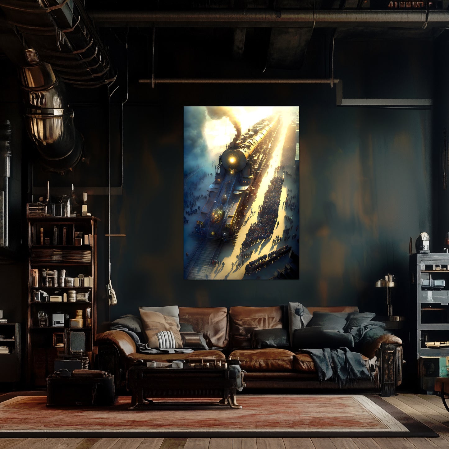 Steampunk Train Poster – Behemoth Boy | Awe-Inspiring Wall Art for Sci-Fi & Fantasy Train Enthusiasts | Unique and Exclusive Artwork