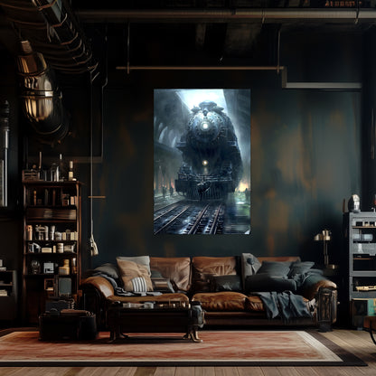 Dystopia Train Poster – SPX 4449 | Awe-Inspiring Wall Art for Sci-Fi & Fantasy Train Enthusiasts | Unique and Exclusive Artwork
