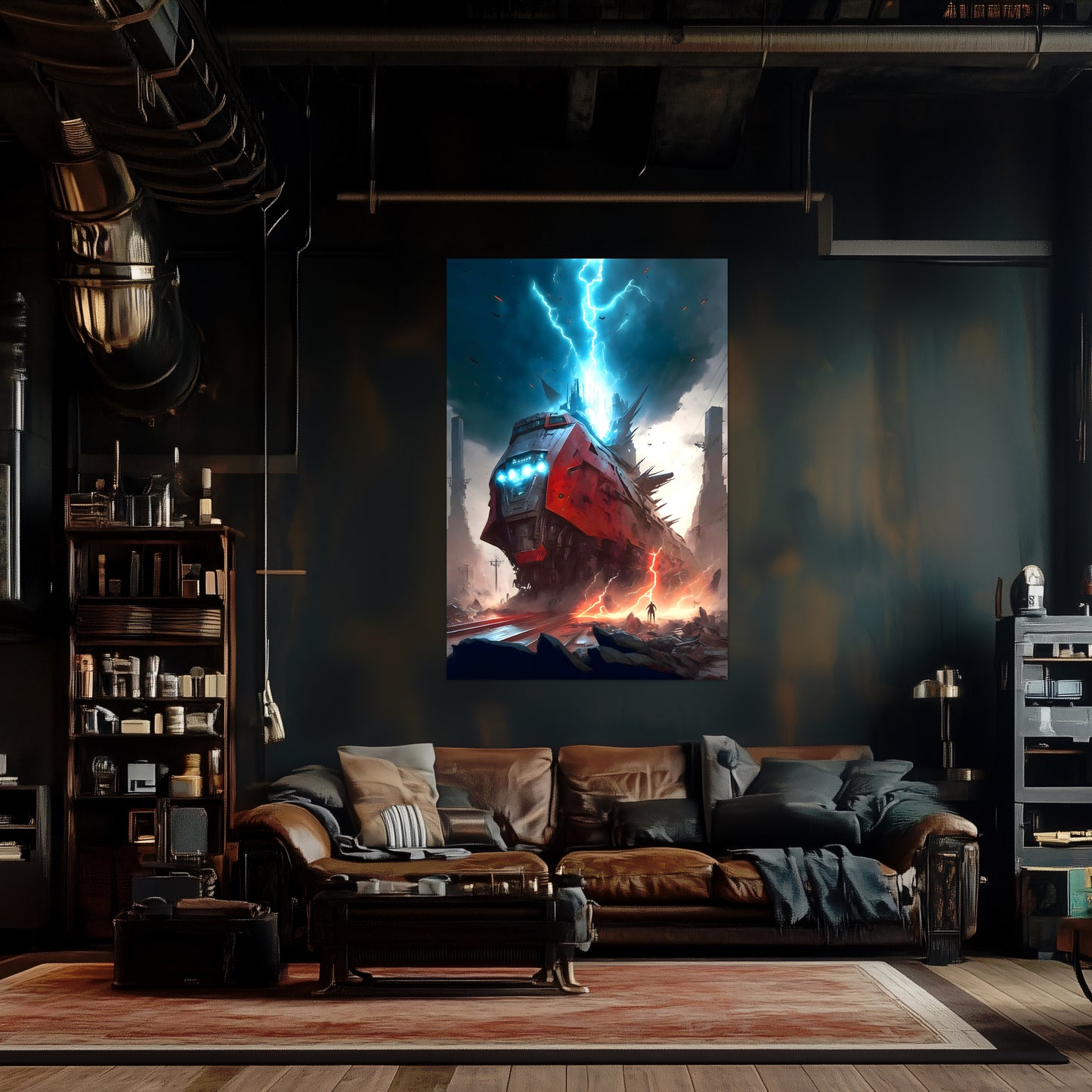 Wasteland Train Poster – Abaddon’s Wrath | Awe-Inspiring Wall Art for Sci-Fi & Fantasy Train Enthusiasts | Unique and Exclusive Artwork