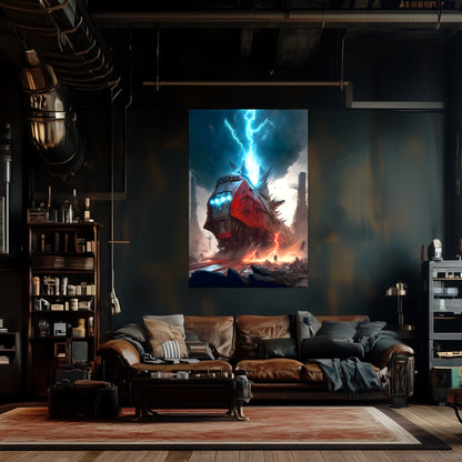 Wasteland Train Poster – Abaddon’s Wrath | Awe-Inspiring Wall Art for Sci-Fi & Fantasy Train Enthusiasts | Unique and Exclusive Artwork