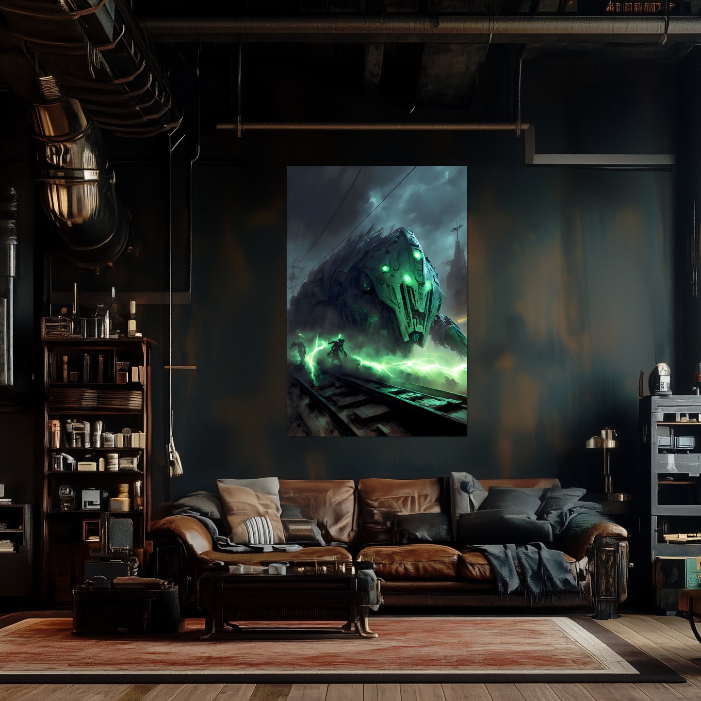 Zombie Train Poster – Darkclad Adjudicator | Awe-Inspiring Wall Art for Sci-Fi & Fantasy Train Enthusiasts | Unique and Exclusive Artwork