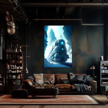 Post-Apocalyptic Train Poster – Icebreaker | Awe-Inspiring Wall Art for Sci-Fi & Fantasy Train Enthusiasts | Unique and Exclusive Artwork