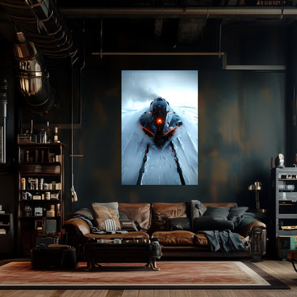 Cyberpunk Train Poster – The Demon's Dagger | Awe-Inspiring Wall Art for Sci-Fi & Fantasy Train Enthusiasts | Unique and Exclusive Artwork