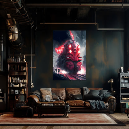Wasteland Train Poster – Crimson Maelstrom | Awe-Inspiring Wall Art for Sci-Fi & Fantasy Train Enthusiasts | Unique and Exclusive Artwork