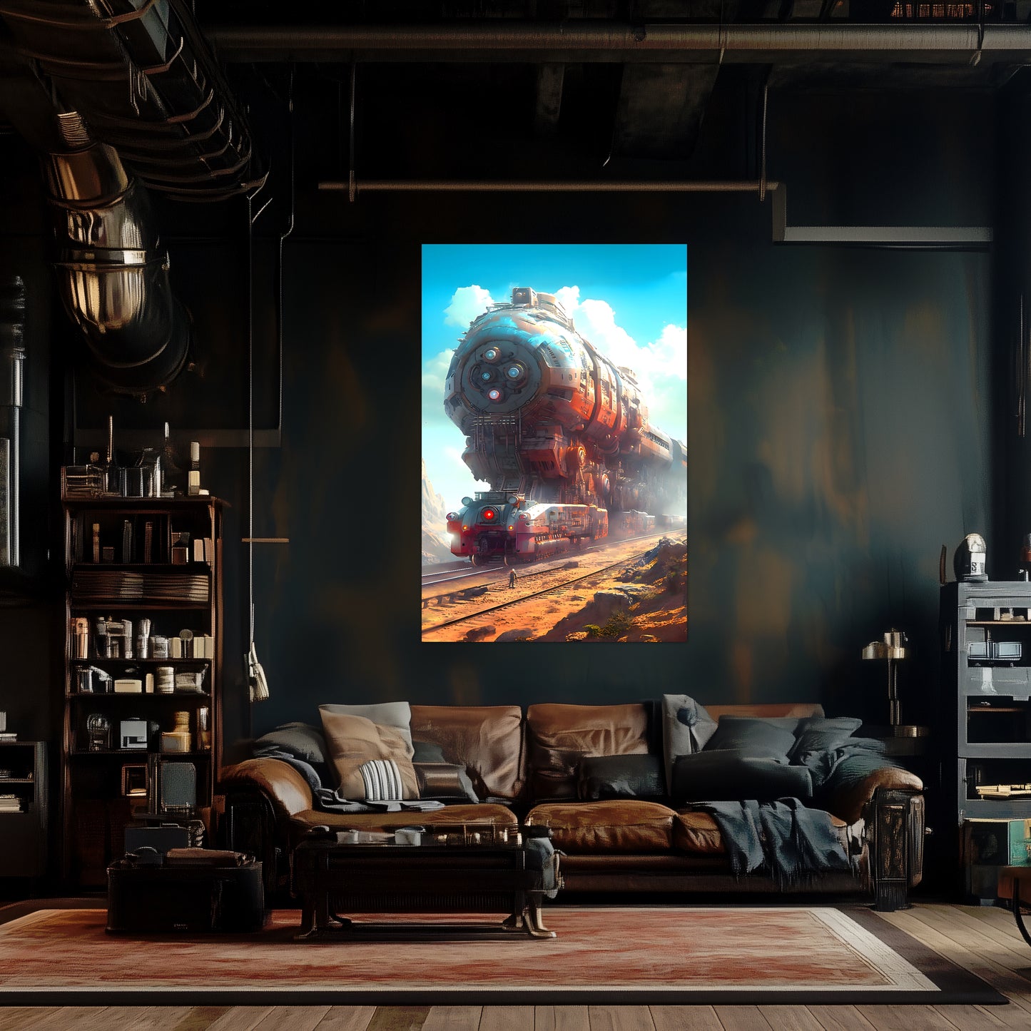 Post-Apocalyptic Train Poster – Arcanum Carrier | Awe-Inspiring Wall Art for Sci-Fi & Fantasy Train Enthusiasts | Unique and Exclusive Artwork