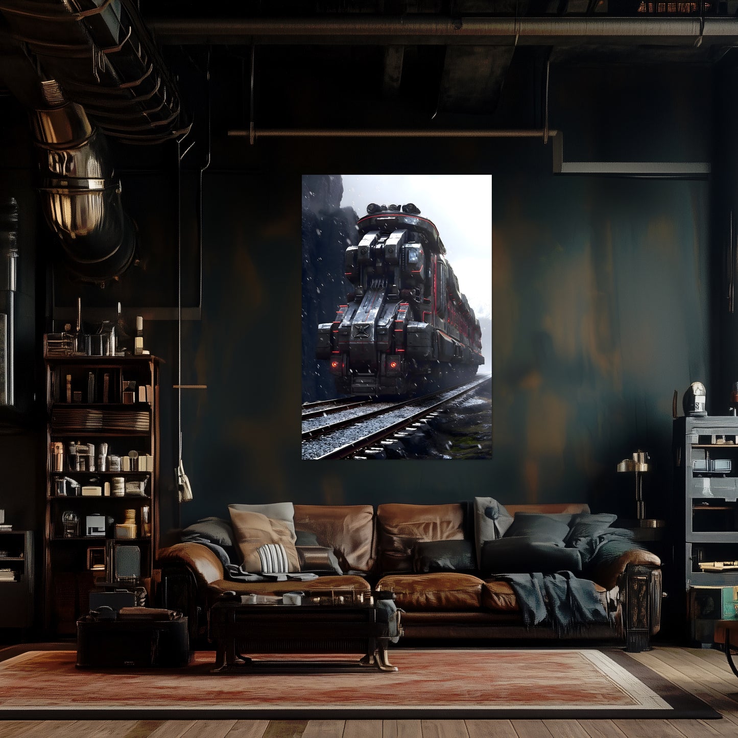 Dystopia Train Poster – Ironridge Bastion | Awe-Inspiring Wall Art for Sci-Fi & Fantasy Train Enthusiasts | Unique and Exclusive Artwork