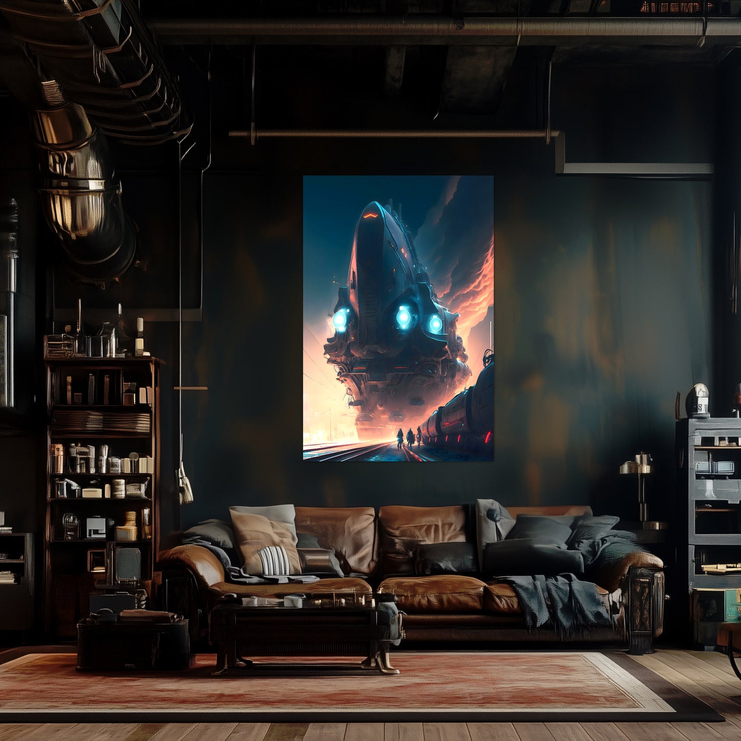 Cyberpunk Train Poster – Hyperion Elysian Metrocore | Awe-Inspiring Wall Art for Sci-Fi & Fantasy Train Enthusiasts | Unique and Exclusive Artwork