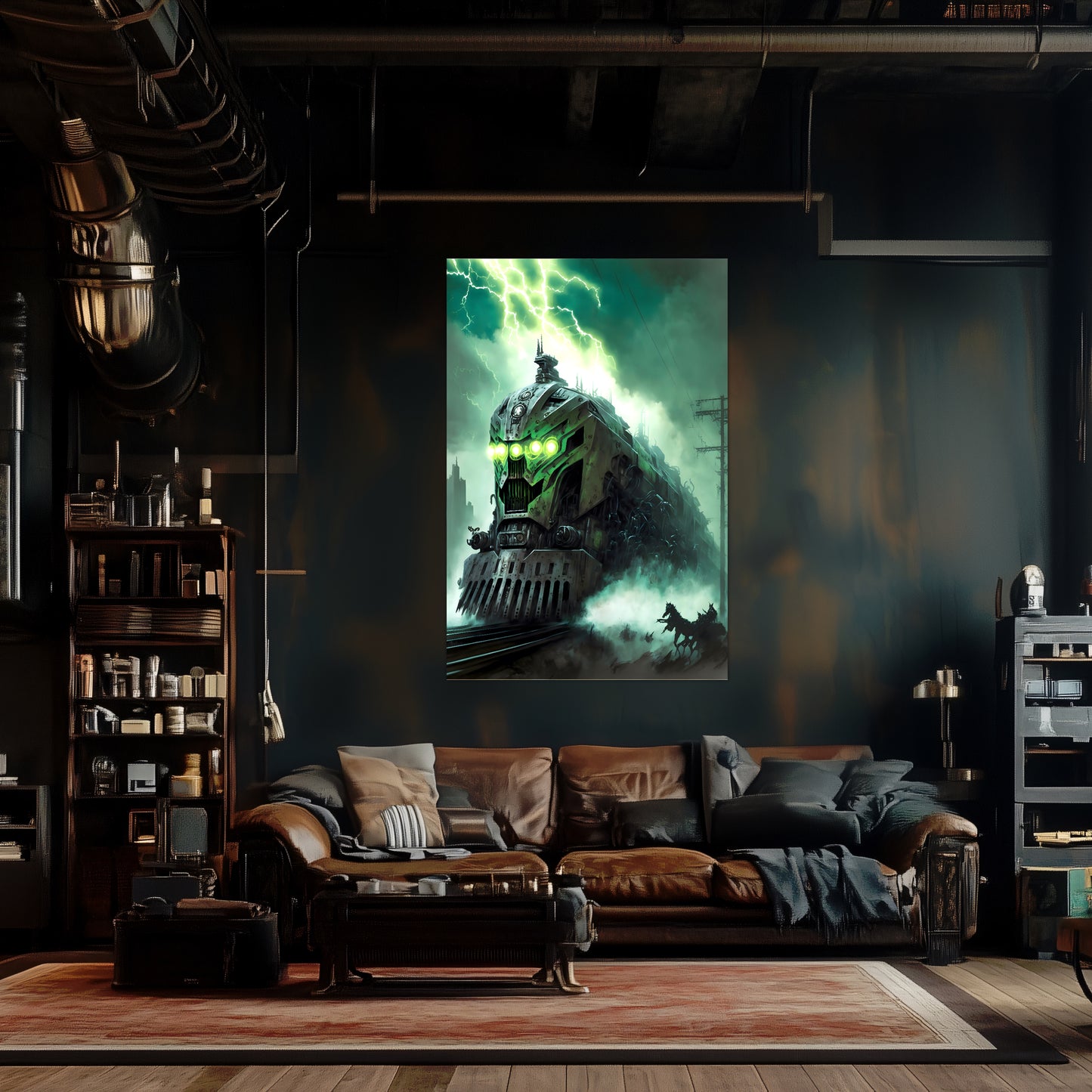 Zombie Train Poster – Hellforge Executor | Awe-Inspiring Wall Art for Sci-Fi & Fantasy Train Enthusiasts | Unique and Exclusive Artwork