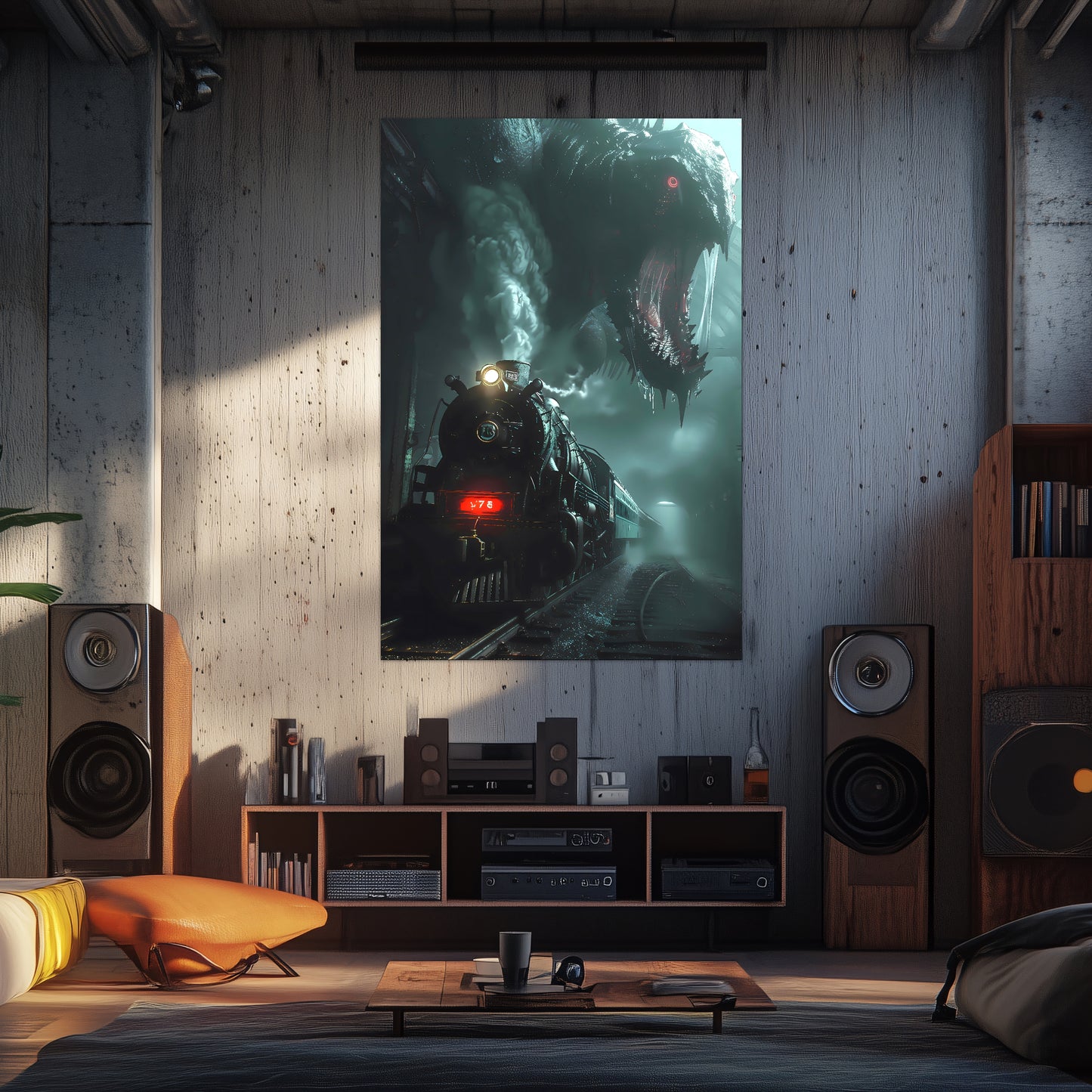 Fantasy Train Poster – Dragonbane Express | Awe-Inspiring Wall Art for Sci-Fi & Fantasy Train Enthusiasts | Unique and Exclusive Artwork
