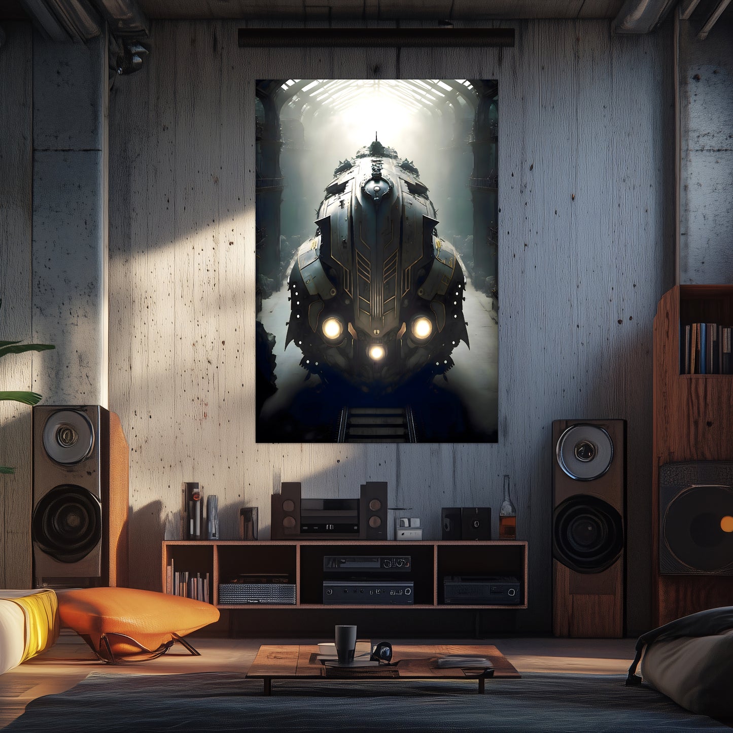 Diesel Train Poster – Chronos Magnus | Awe-Inspiring Wall Art for Sci-Fi & Fantasy Train Enthusiasts | Unique and Exclusive Artwork