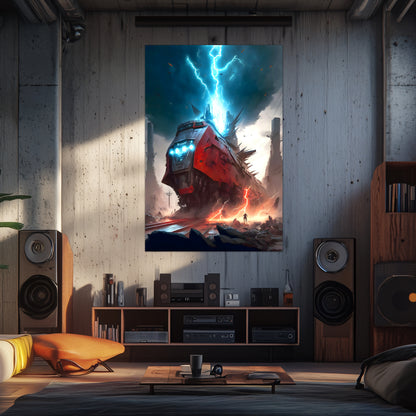 Wasteland Train Poster – Abaddon’s Wrath | Awe-Inspiring Wall Art for Sci-Fi & Fantasy Train Enthusiasts | Unique and Exclusive Artwork
