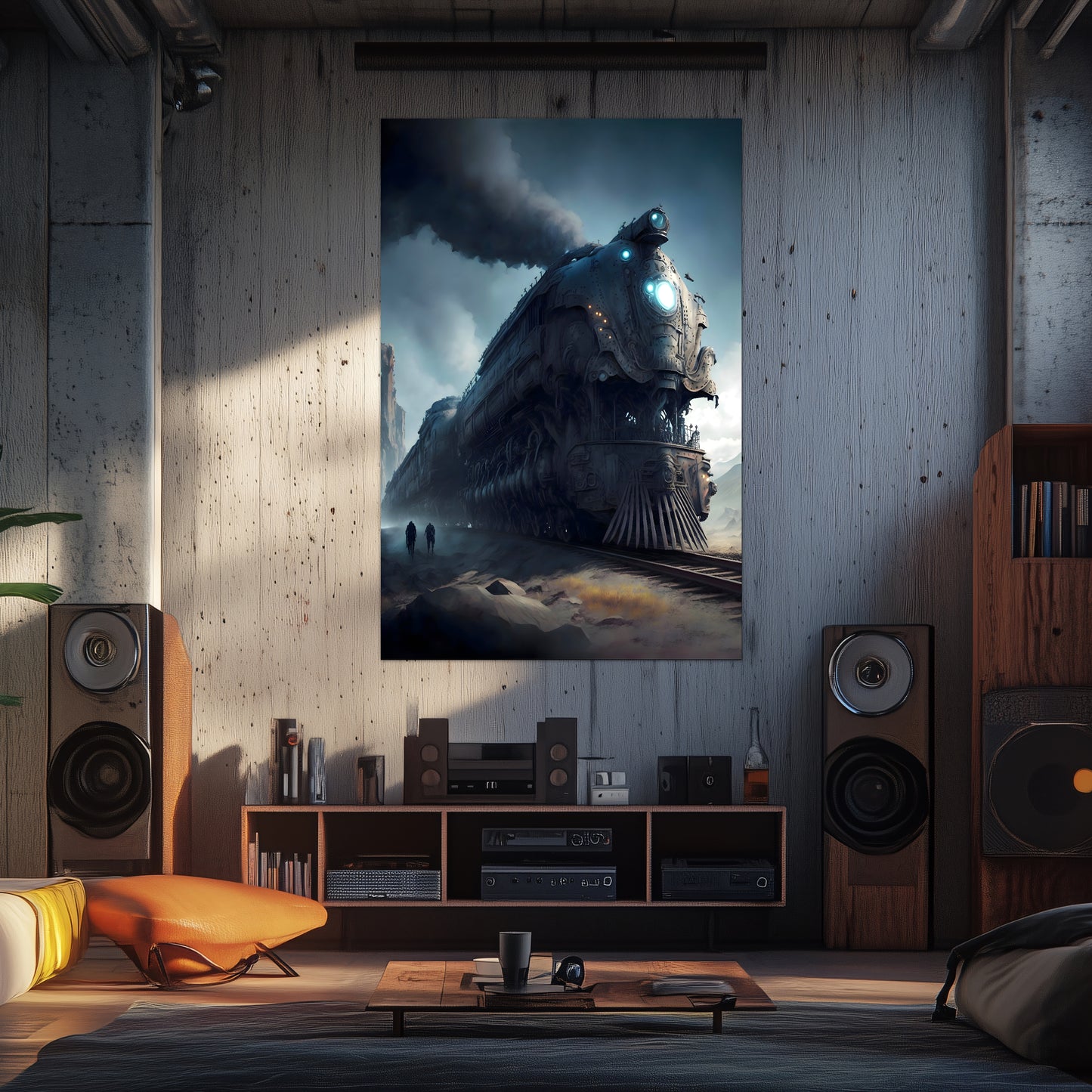 Dystopia Train Poster – Titanforge Paladin | Awe-Inspiring Wall Art for Sci-Fi & Fantasy Train Enthusiasts | Unique and Exclusive Artwork