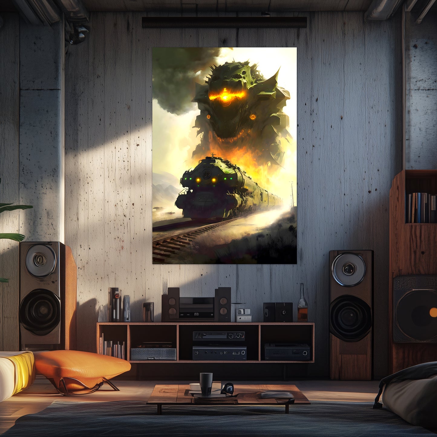 Fantasy Train Poster – Viridian Wyrmhauler | Awe-Inspiring Wall Art for Sci-Fi & Fantasy Train Enthusiasts | Unique and Exclusive Artwork