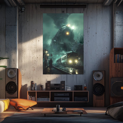 Fantasy Train Poster – Titan Wraith | Awe-Inspiring Wall Art for Sci-Fi & Fantasy Train Enthusiasts | Unique and Exclusive Artwork