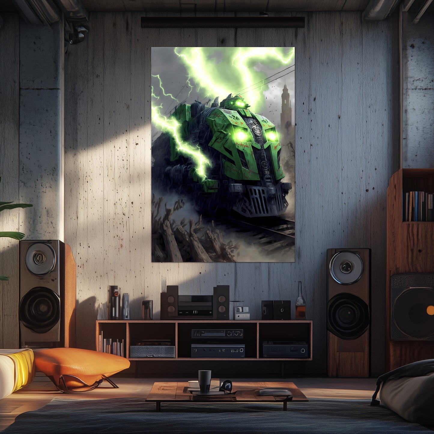 Zombie Train Poster – Shadowbane Revenant | Awe-Inspiring Wall Art for Sci-Fi & Fantasy Train Enthusiasts | Unique and Exclusive Artwork