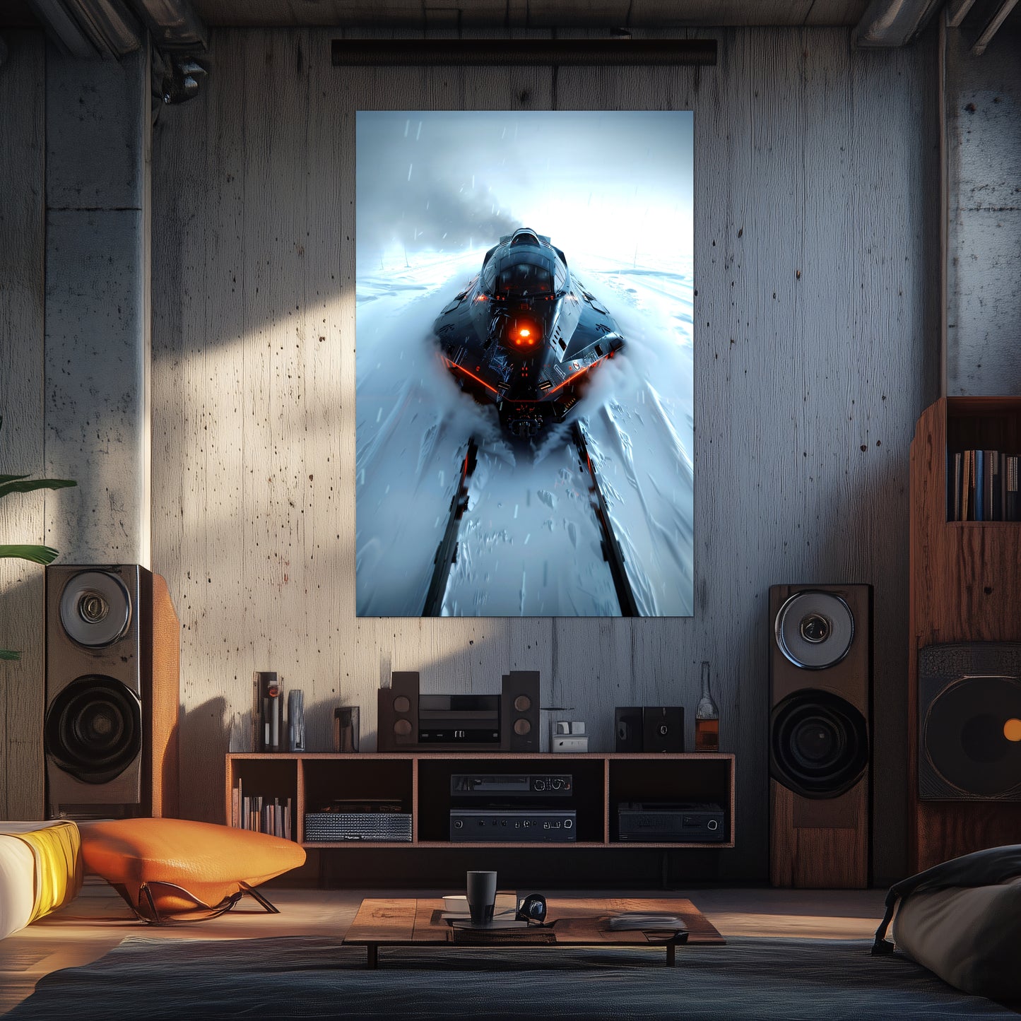 Cyberpunk Train Poster – The Demon's Dagger | Awe-Inspiring Wall Art for Sci-Fi & Fantasy Train Enthusiasts | Unique and Exclusive Artwork