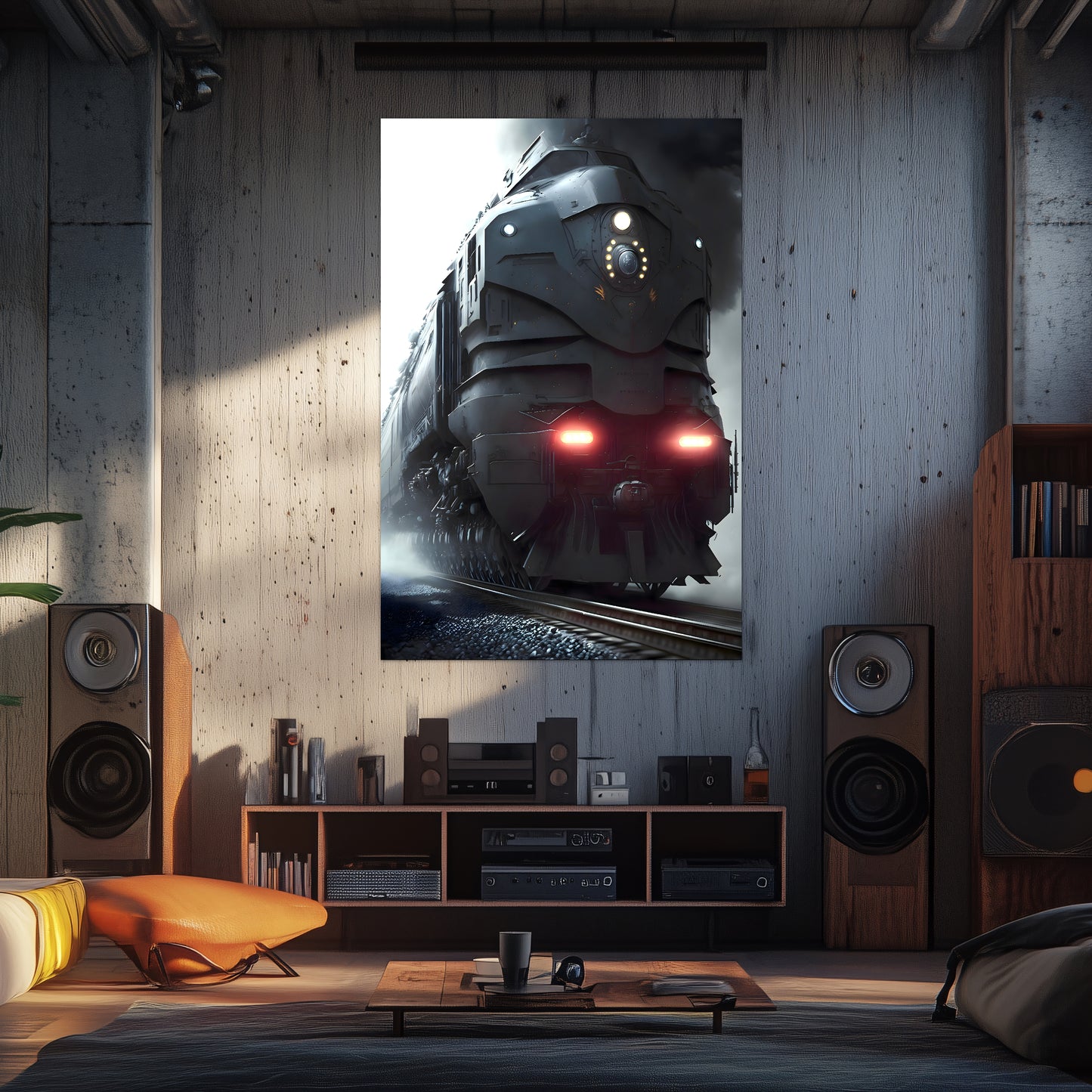 Dystopia Train Poster – Grimbringer Thunderclad | Awe-Inspiring Wall Art for Sci-Fi & Fantasy Train Enthusiasts | Unique and Exclusive Artwork