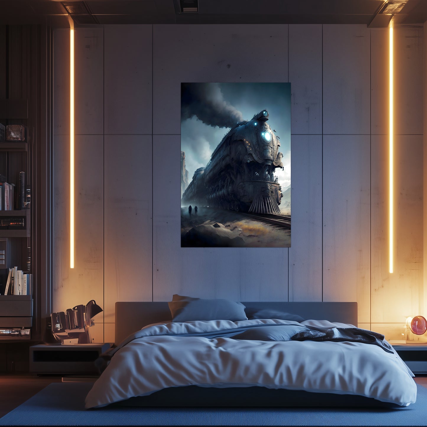 Dystopia Train Poster – Titanforge Paladin | Awe-Inspiring Wall Art for Sci-Fi & Fantasy Train Enthusiasts | Unique and Exclusive Artwork