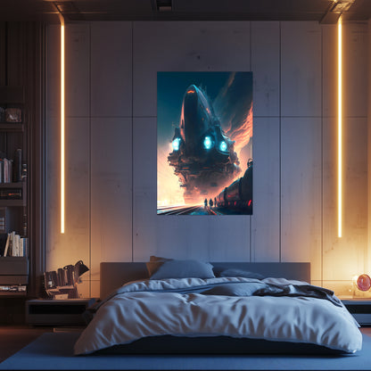 Cyberpunk Train Poster – Hyperion Elysian Metrocore | Awe-Inspiring Wall Art for Sci-Fi & Fantasy Train Enthusiasts | Unique and Exclusive Artwork