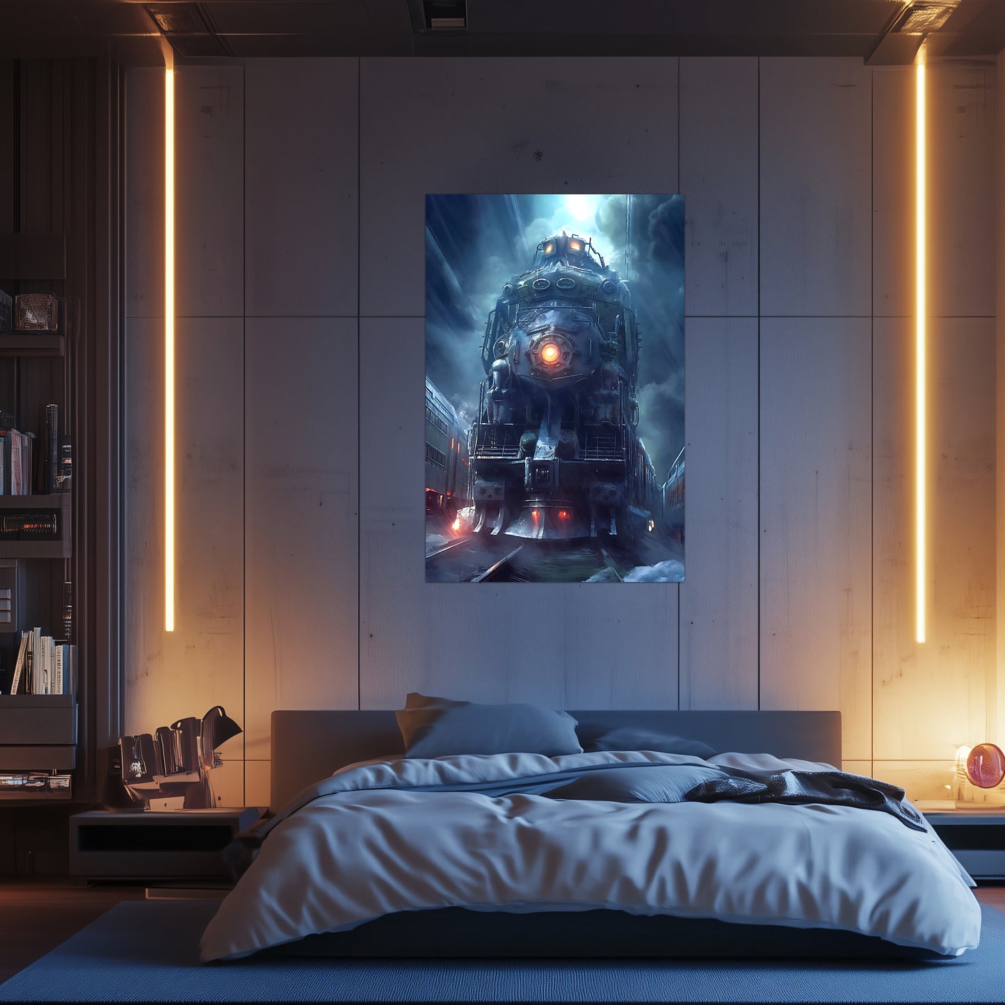 Post-Apocalyptic Train Poster – Winterborn Thunderheart | Awe-Inspiring Wall Art for Sci-Fi & Fantasy Train Enthusiasts | Unique and Exclusive Artwork