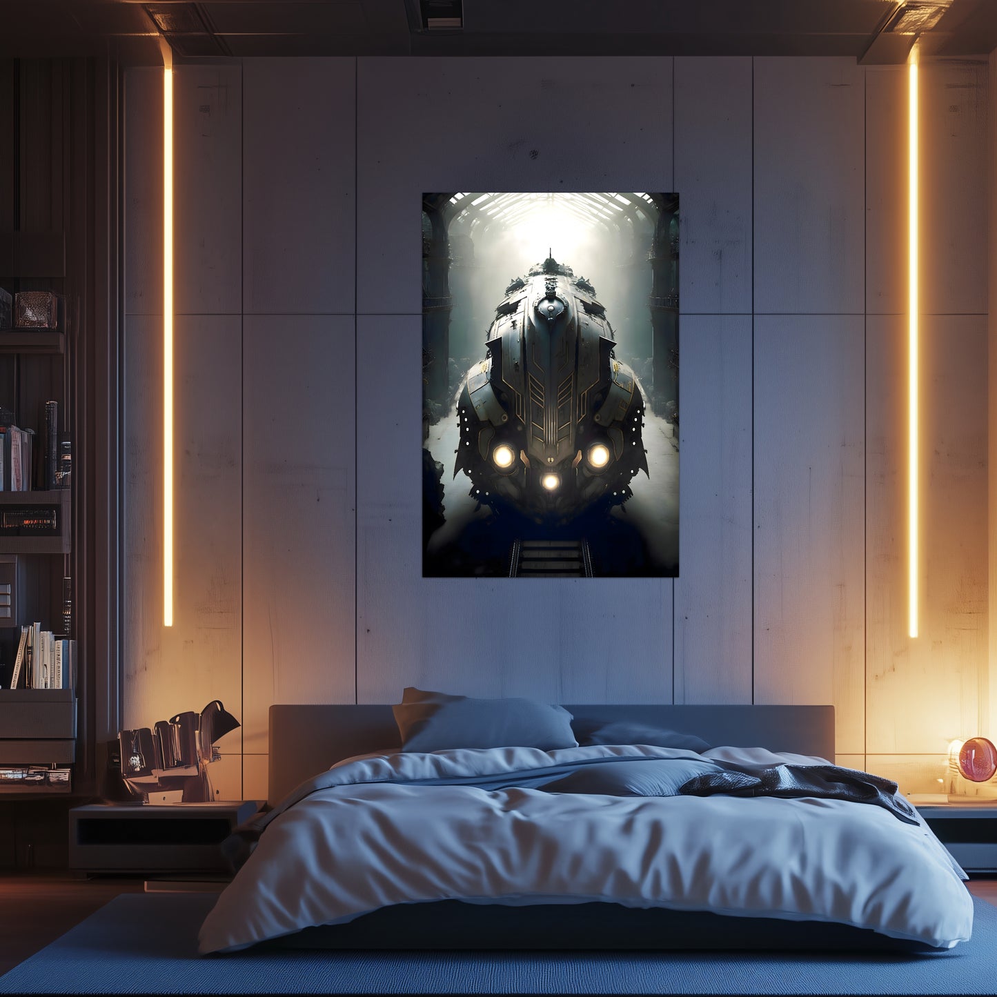 Diesel Train Poster – Chronos Magnus | Awe-Inspiring Wall Art for Sci-Fi & Fantasy Train Enthusiasts | Unique and Exclusive Artwork