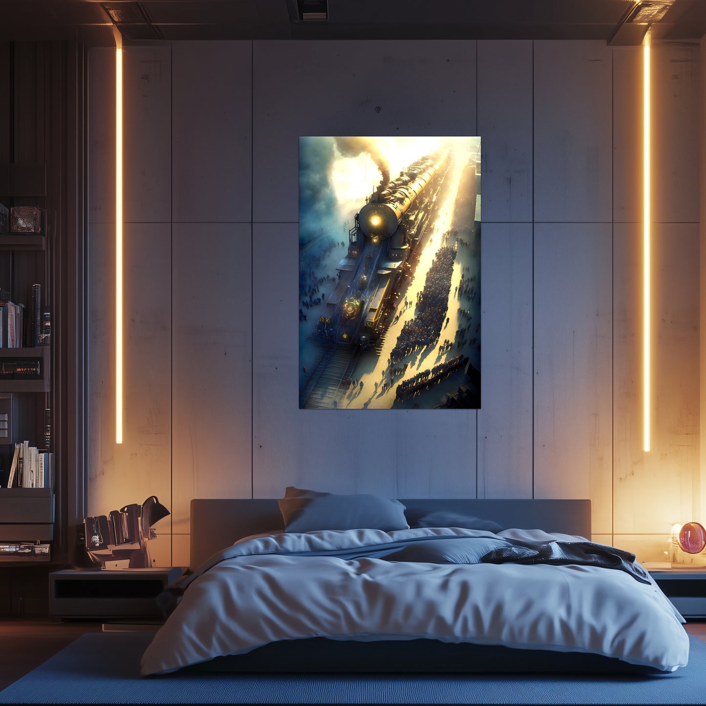 Steampunk Train Poster – Behemoth Boy | Awe-Inspiring Wall Art for Sci-Fi & Fantasy Train Enthusiasts | Unique and Exclusive Artwork