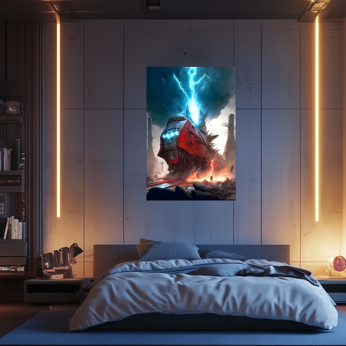 Wasteland Train Poster – Abaddon’s Wrath | Awe-Inspiring Wall Art for Sci-Fi & Fantasy Train Enthusiasts | Unique and Exclusive Artwork
