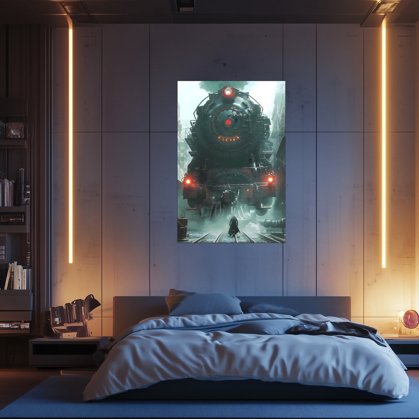 Dystopia Train Poster – Iron Predator | Awe-Inspiring Wall Art for Sci-Fi & Fantasy Train Enthusiasts | Unique and Exclusive Artwork