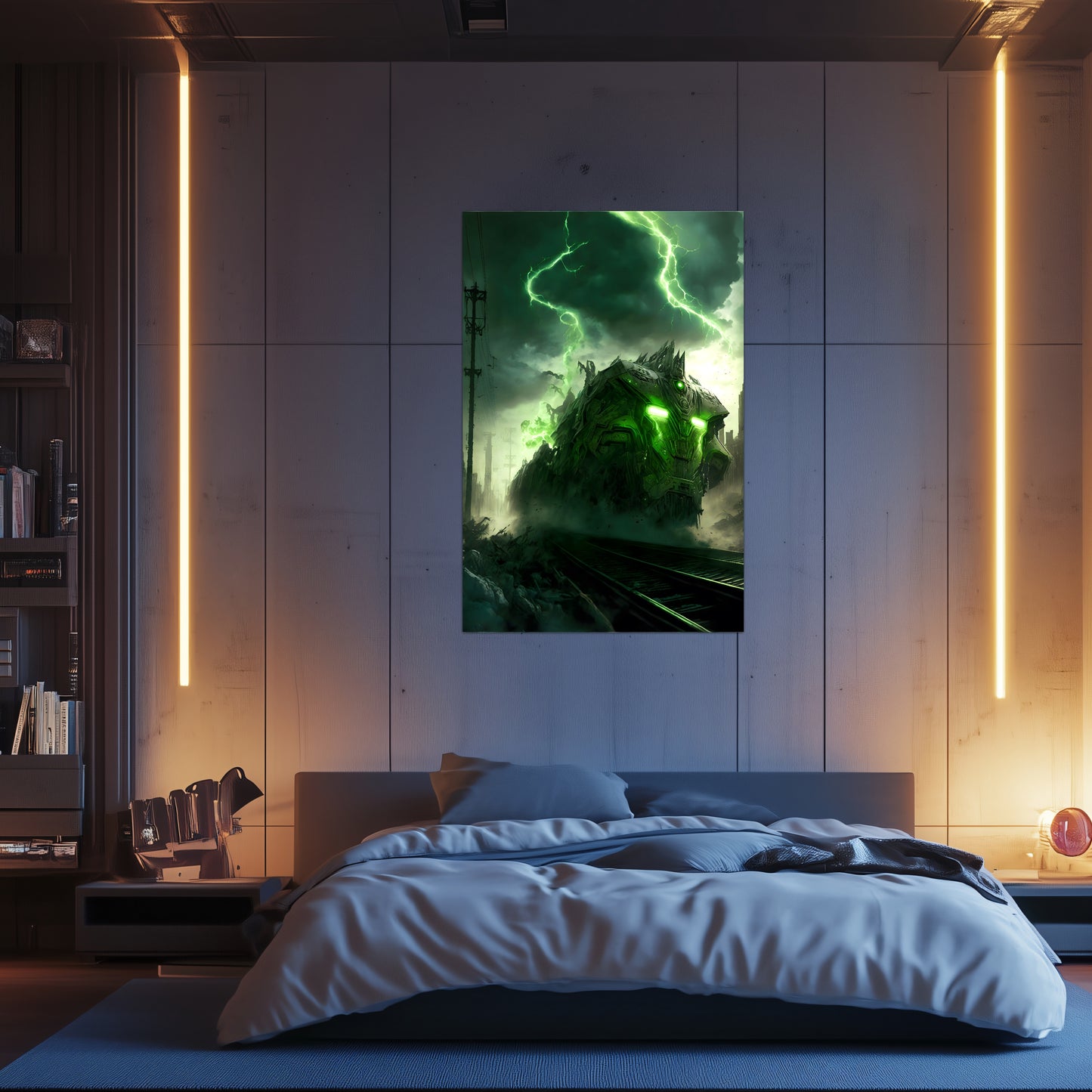 Zombie Train Poster – Wraithstorm Oppressor | Awe-Inspiring Wall Art for Sci-Fi & Fantasy Train Enthusiasts | Unique and Exclusive Artwork