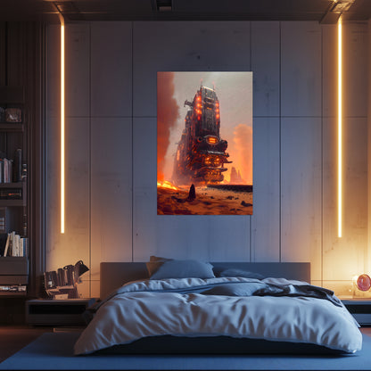 Wasteland Train Poster – Last Nomad | Awe-Inspiring Wall Art for Sci-Fi & Fantasy Train Enthusiasts | Unique and Exclusive Artwork