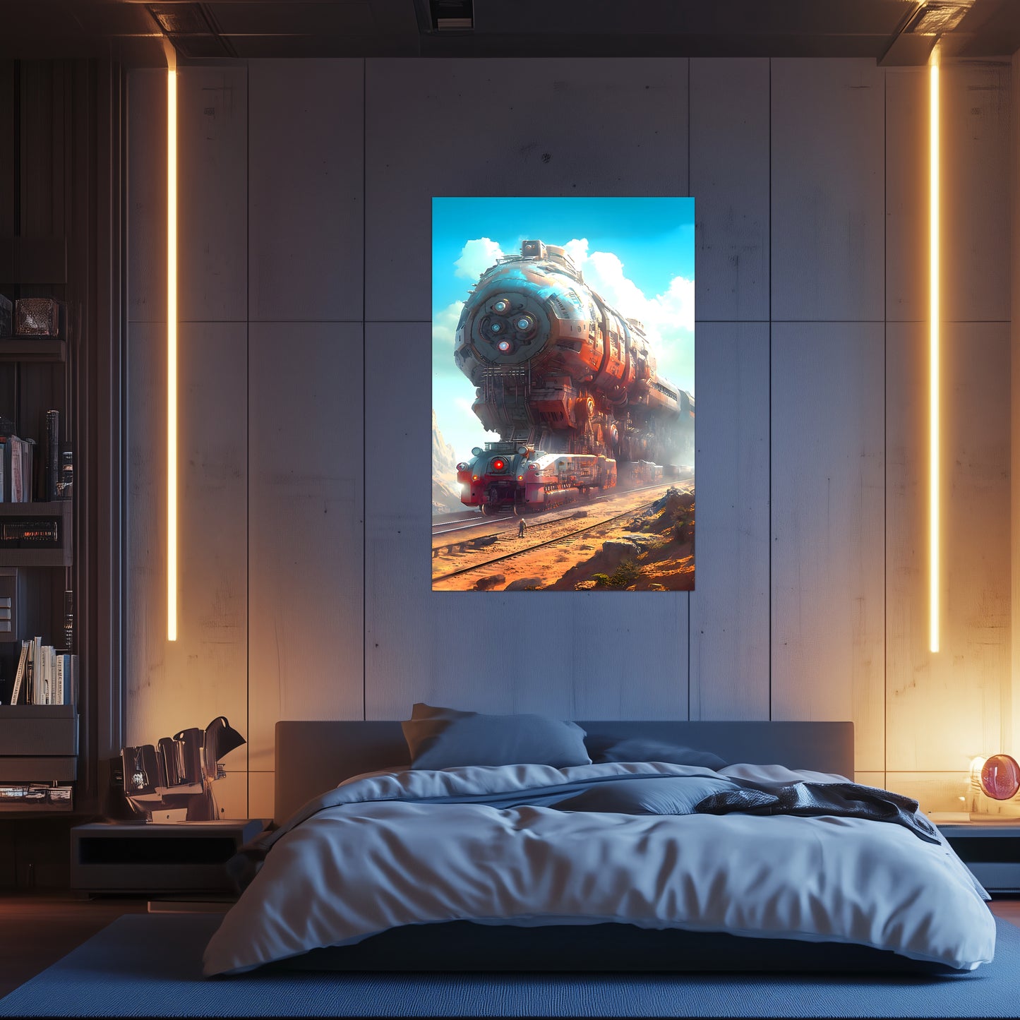 Post-Apocalyptic Train Poster – Arcanum Carrier | Awe-Inspiring Wall Art for Sci-Fi & Fantasy Train Enthusiasts | Unique and Exclusive Artwork
