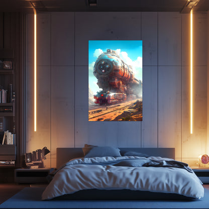 Post-Apocalyptic Train Poster – Arcanum Carrier | Awe-Inspiring Wall Art for Sci-Fi & Fantasy Train Enthusiasts | Unique and Exclusive Artwork