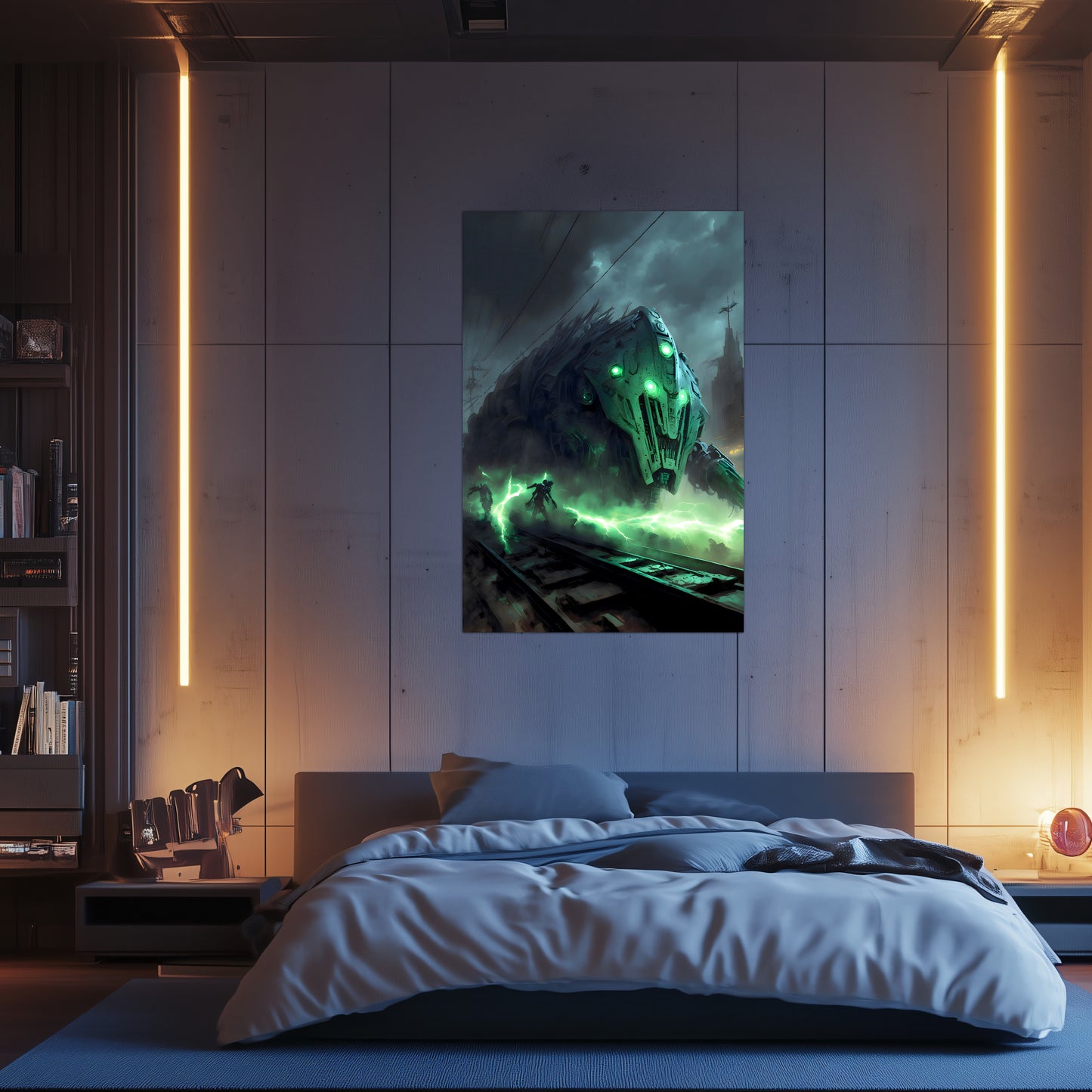 Zombie Train Poster – Darkclad Adjudicator | Awe-Inspiring Wall Art for Sci-Fi & Fantasy Train Enthusiasts | Unique and Exclusive Artwork