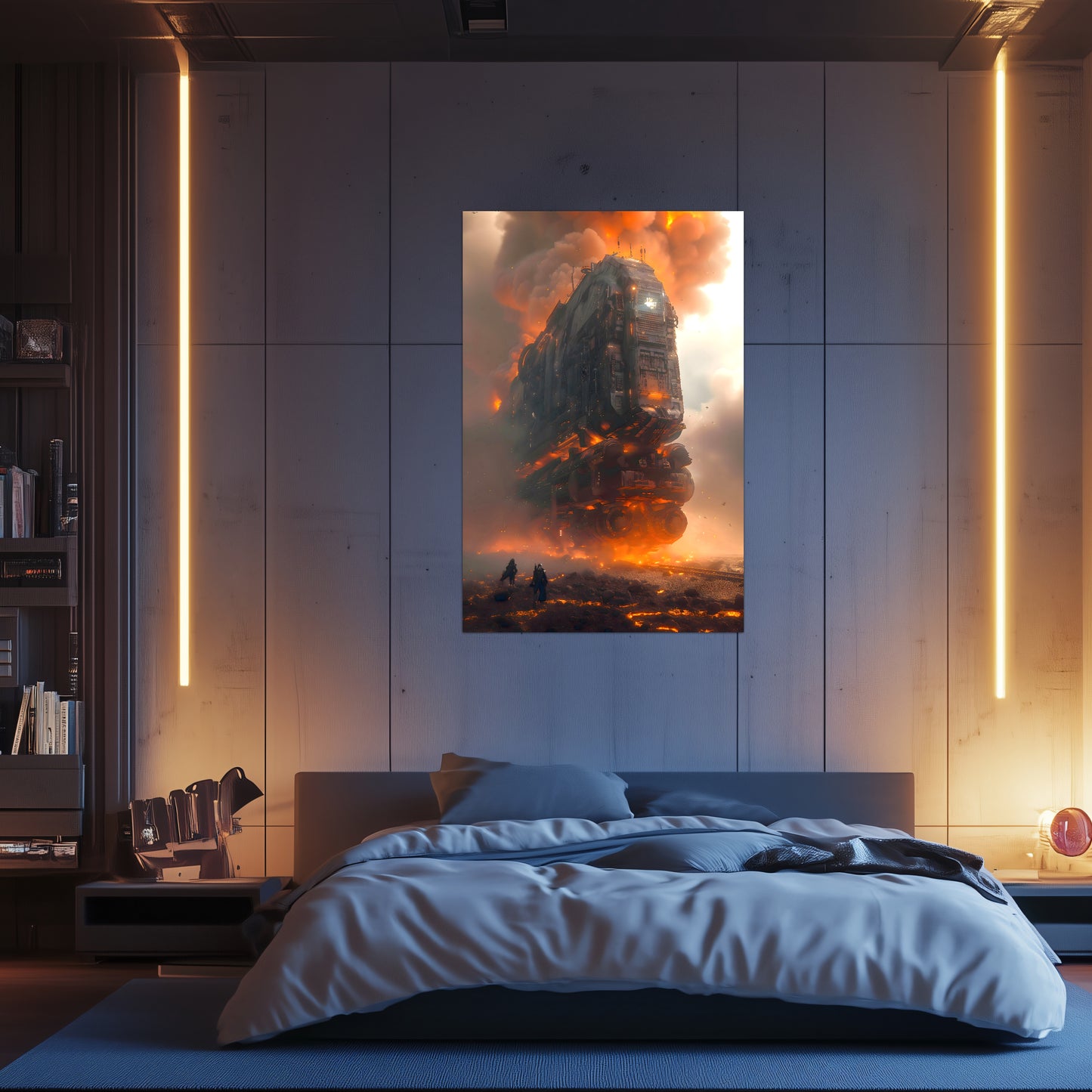 Wasteland Train Poster – Exodus Beta | Awe-Inspiring Wall Art for Sci-Fi & Fantasy Train Enthusiasts | Unique and Exclusive Artwork