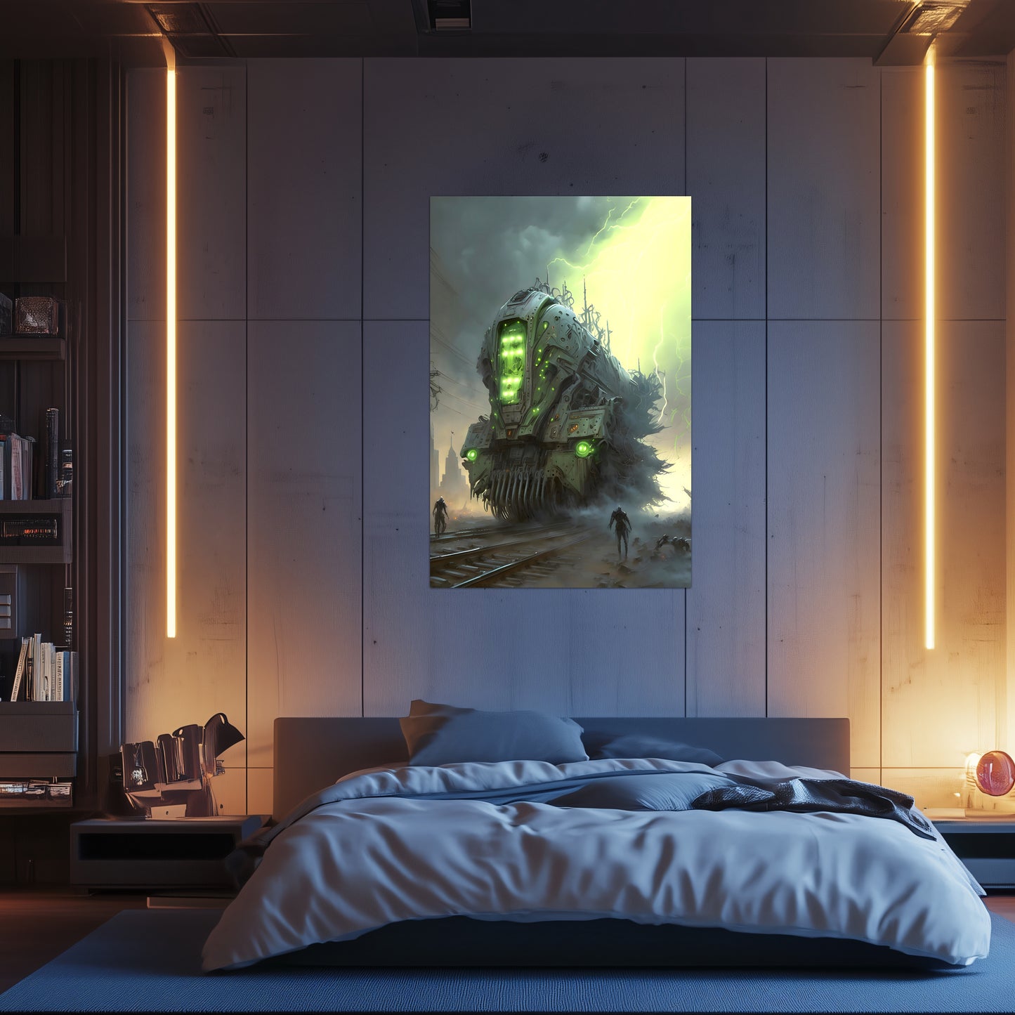 Zombie Train Poster – The Wraithcore Necrohauler | Awe-Inspiring Wall Art for Sci-Fi & Fantasy Train Enthusiasts | Unique and Exclusive Artwork