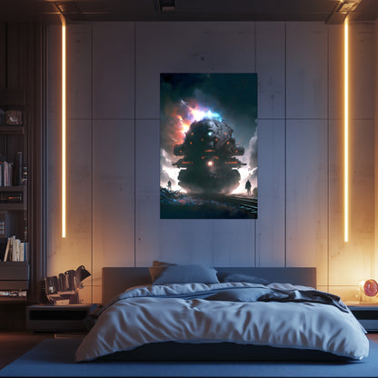 Wasteland Train Poster – The Voidstalker | Awe-Inspiring Wall Art for Sci-Fi & Fantasy Train Enthusiasts | Unique and Exclusive Artwork