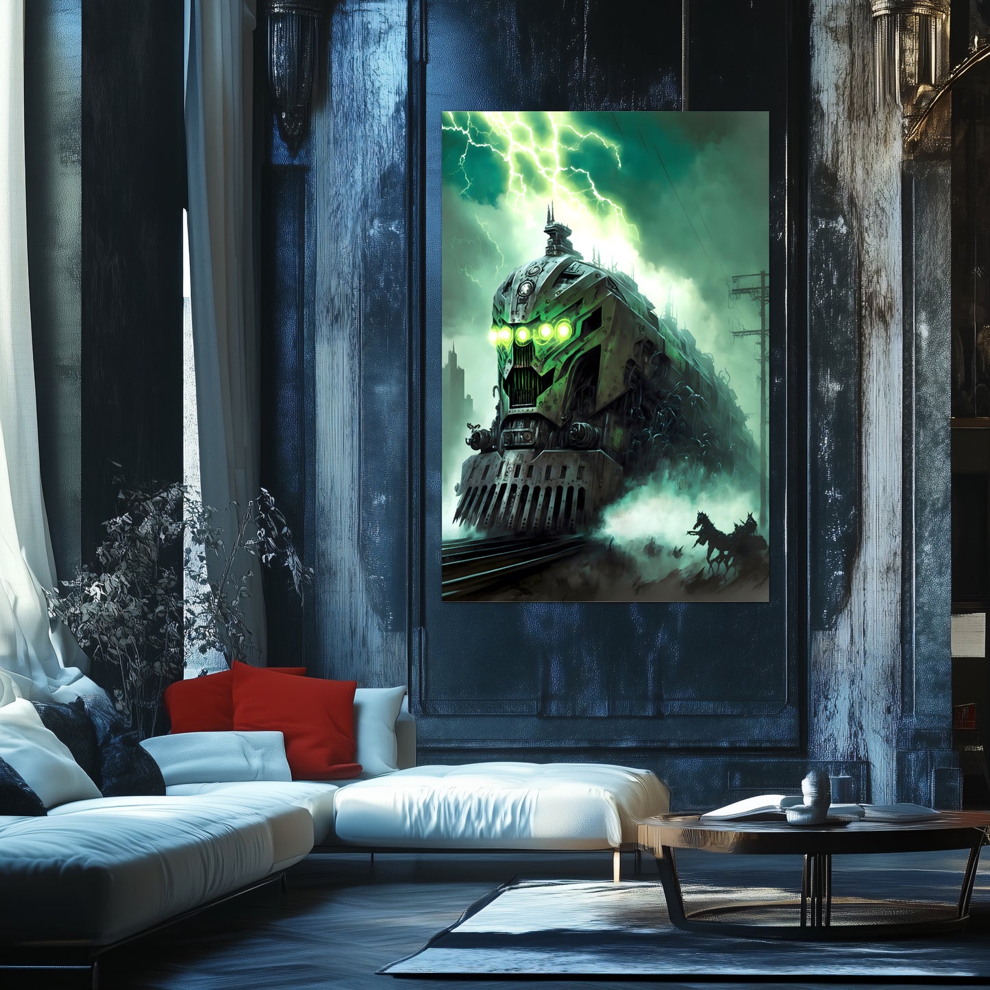 Zombie Train Poster – Hellforge Executor | Awe-Inspiring Wall Art for Sci-Fi & Fantasy Train Enthusiasts | Unique and Exclusive Artwork