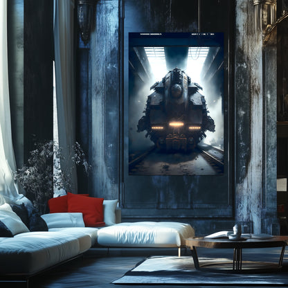 Diesel Train Poster – Aeternum Custos | Awe-Inspiring Wall Art for Sci-Fi & Fantasy Train Enthusiasts | Unique and Exclusive Artwork