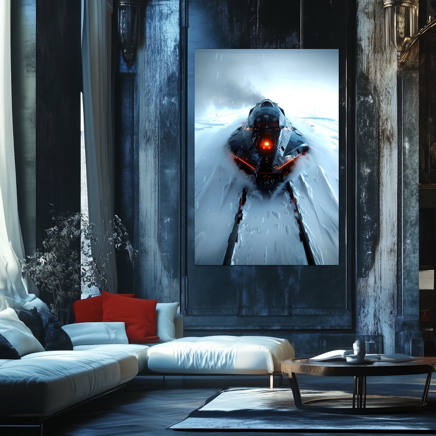 Cyberpunk Train Poster – The Demon's Dagger | Awe-Inspiring Wall Art for Sci-Fi & Fantasy Train Enthusiasts | Unique and Exclusive Artwork